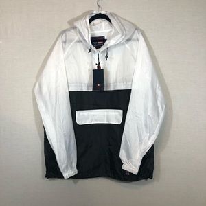 NWT Phat Farm Windbreaker XL White & Black 1/4 Zip